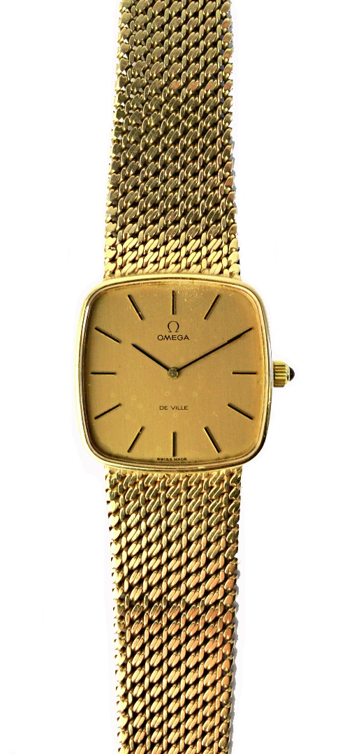 Appraisal: A gentleman's ct gold Omega De Ville bracelet wristwatch the