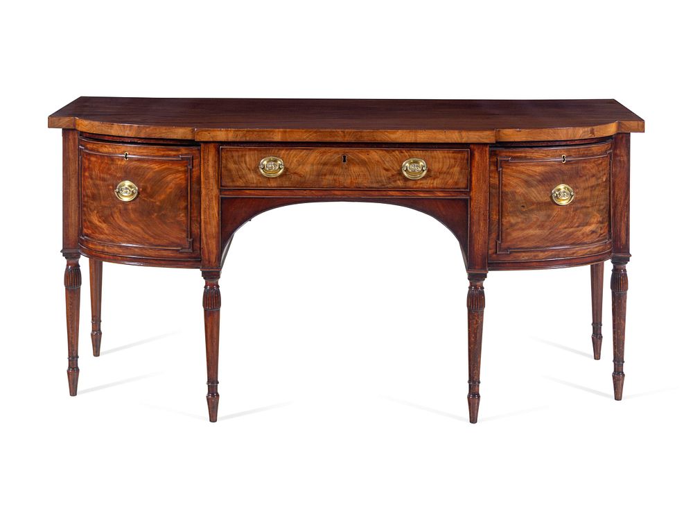 Appraisal: A George III Figured Mahogany Sideboard A George III Figured