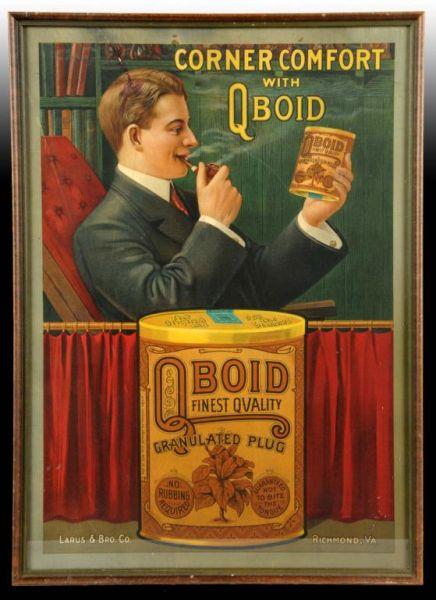 Appraisal: Cardboard Qboid Tobacco Poster Description Circa s to s Framed