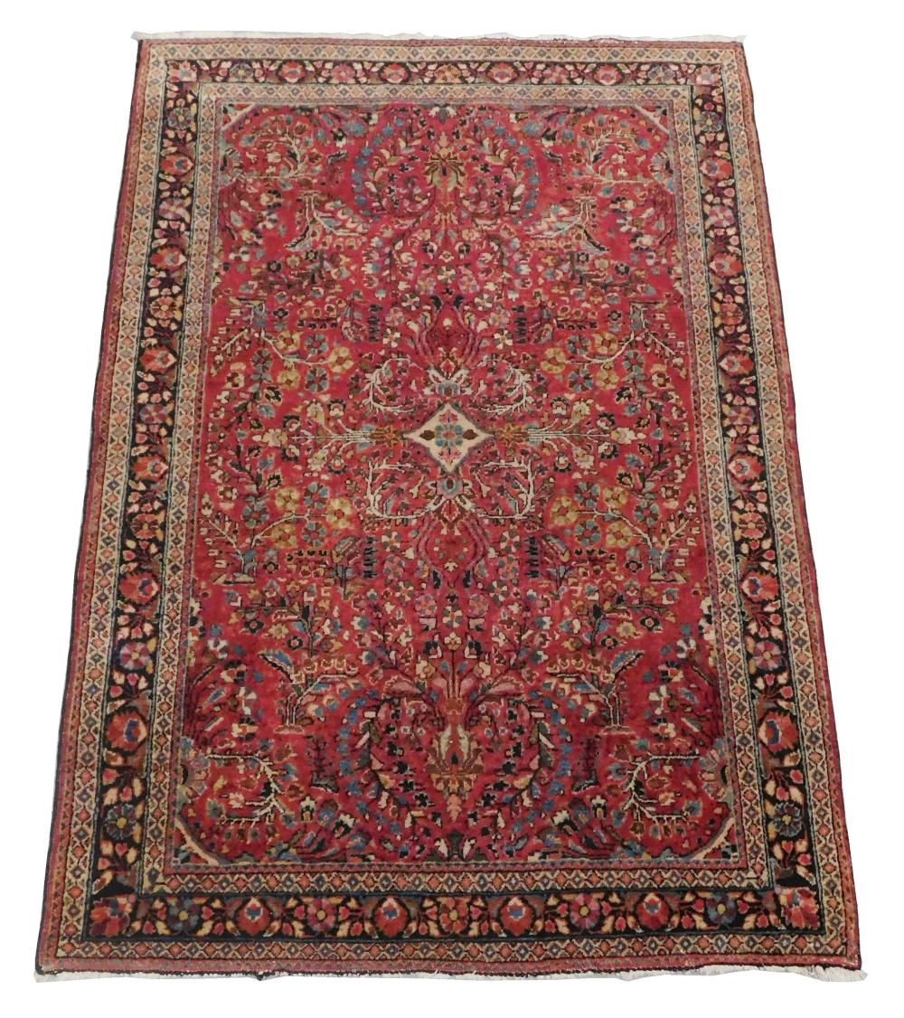 Appraisal: RUG Antique Persian Painted Sarouk ' x ' hand-woven all