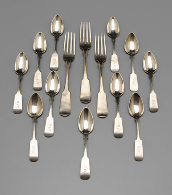 Appraisal: American Coin Silver Flatware New York early th century pieces