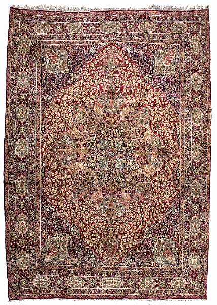 Appraisal: A Kerman carpet South Central Persia circa size approximately ft