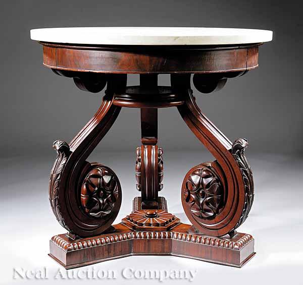 Appraisal: An American Classical Carved Mahogany Gueridon c Boston an associated