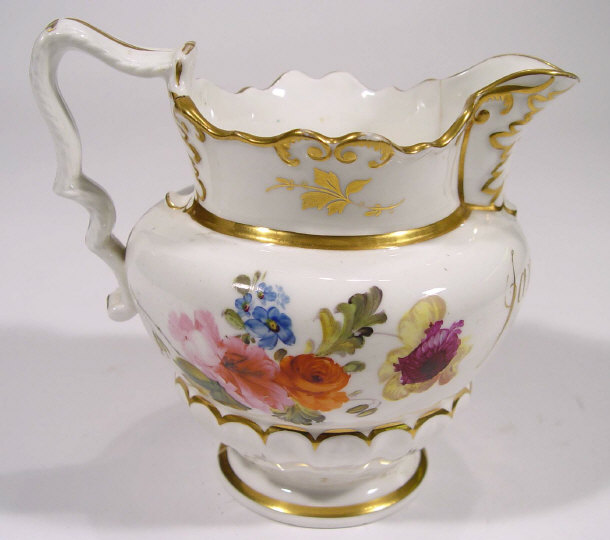 Appraisal: th Century china jug enamelled with panels of flowers and