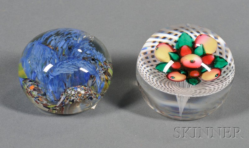 Appraisal: Two Glass Paperweights late th early th century one with