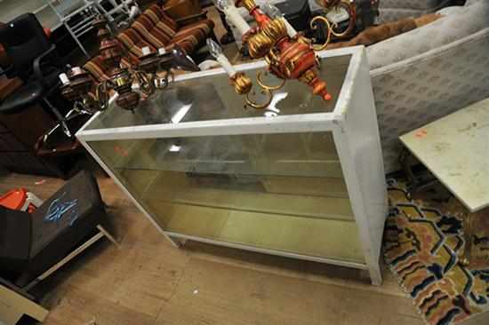 Appraisal: A GLAZED INDUSTRIAL STYLE COUNTER DISPLAY CABINET