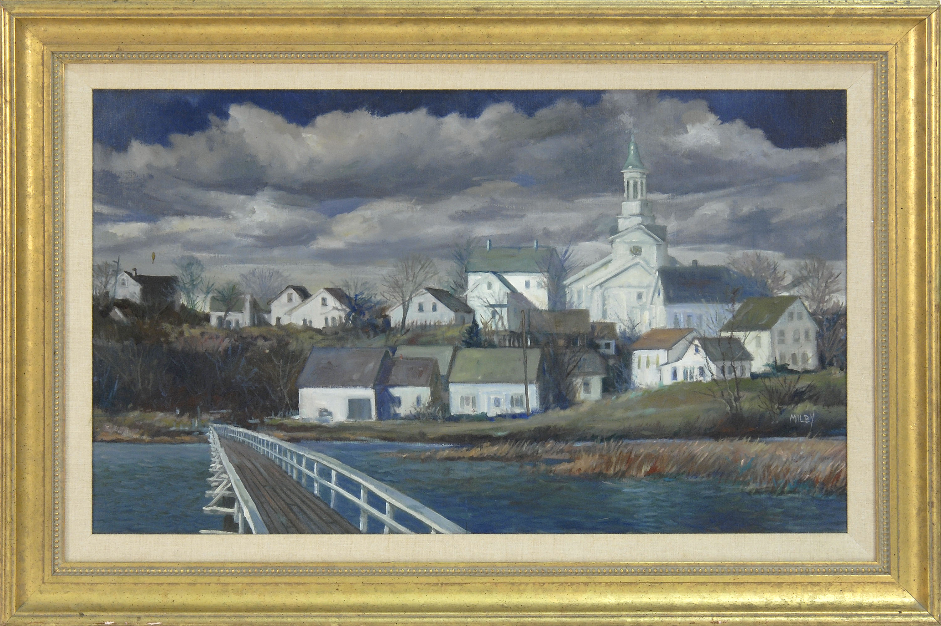 Appraisal: FRANK MILBYAmerican ContemporaryUncle Tim's Bridge Wellfleet Signed lower right Milby