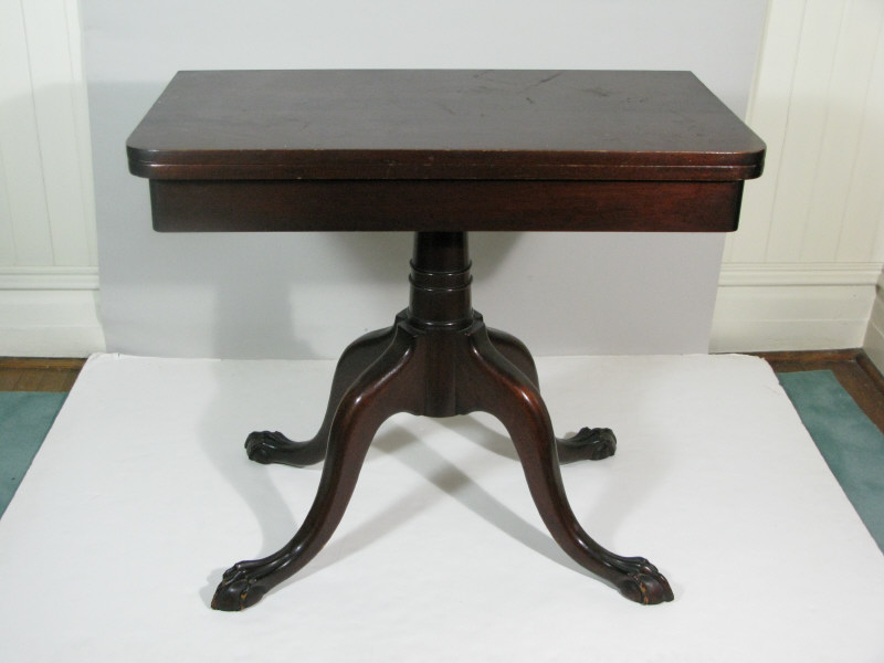 Appraisal: American Gaming Table mid th c mahogany and mahogany veneers