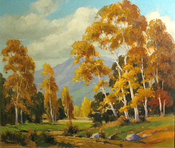 Appraisal: Walter Farrington Moses American - A path through golden trees