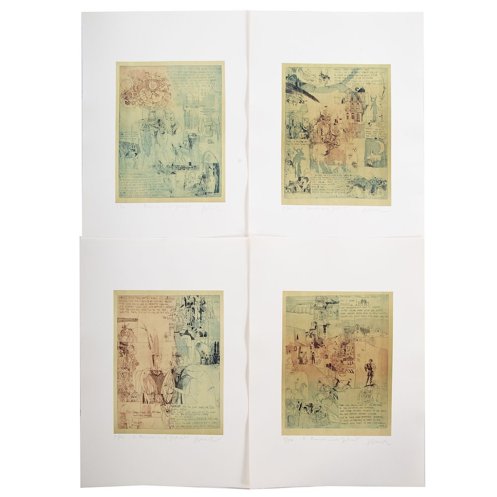 Appraisal: Adam Wurtz Color Etchings American - From the Romeo and