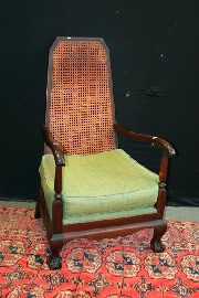 Appraisal: An South African beech and cane high back side chair