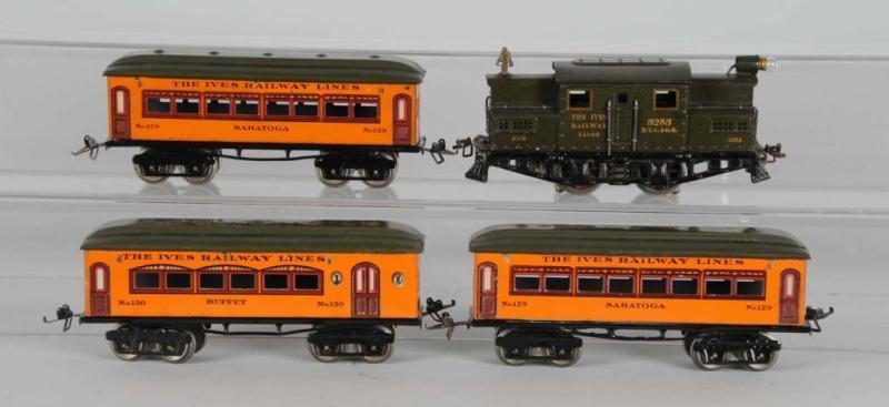 Appraisal: Ives No O-Gauge Passenger Train Set Description Pre-war Includes original