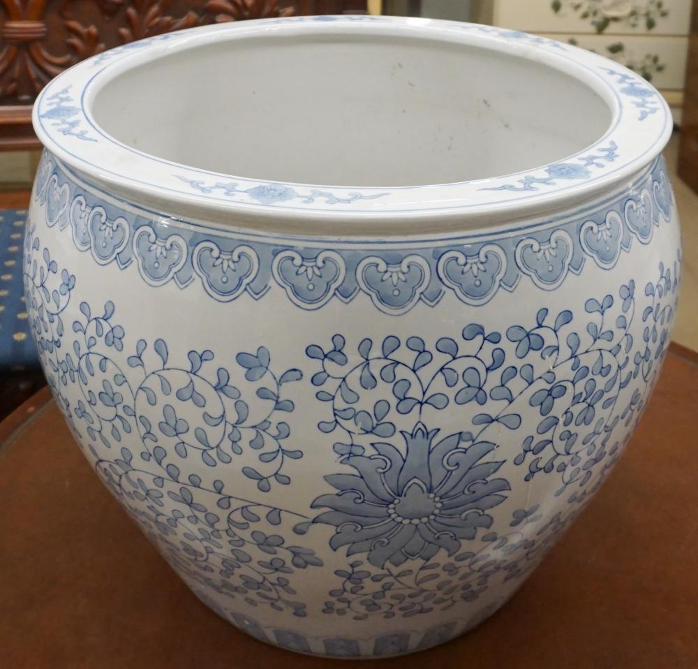 Appraisal: Chinese Blue and White Porcelain Fish Bowl H in cm