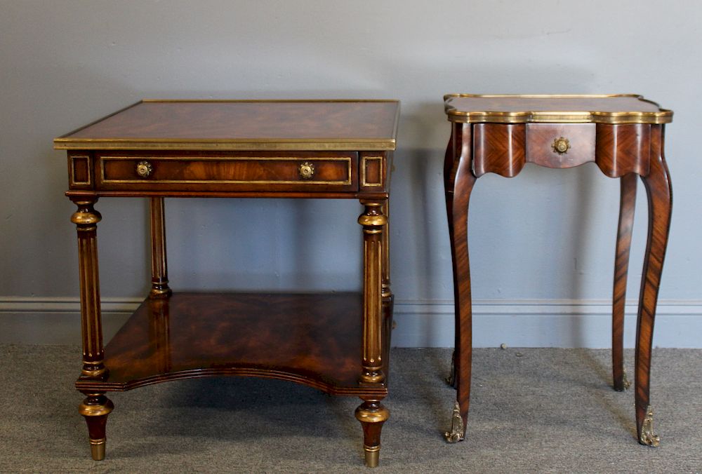 Appraisal: Theodore Alexander Brass Trim Tables Brass mounted - x x