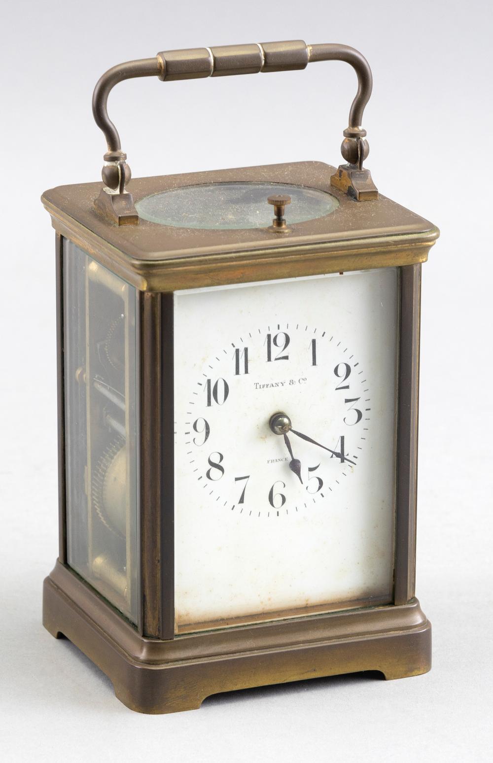 Appraisal: TIFFANY CO CARRIAGE CLOCK WITH REPEAT FRANCE MID- TH CENTURY