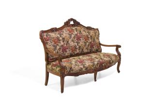 Appraisal: A LOUIS XV STYLE WALNUT SETTEE th century The settee