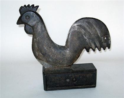 Appraisal: Cast-iron mill weight in the form of a rooster late