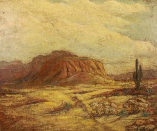 Appraisal: Signd th C Green Top Butte Arizona Landscape Signd th