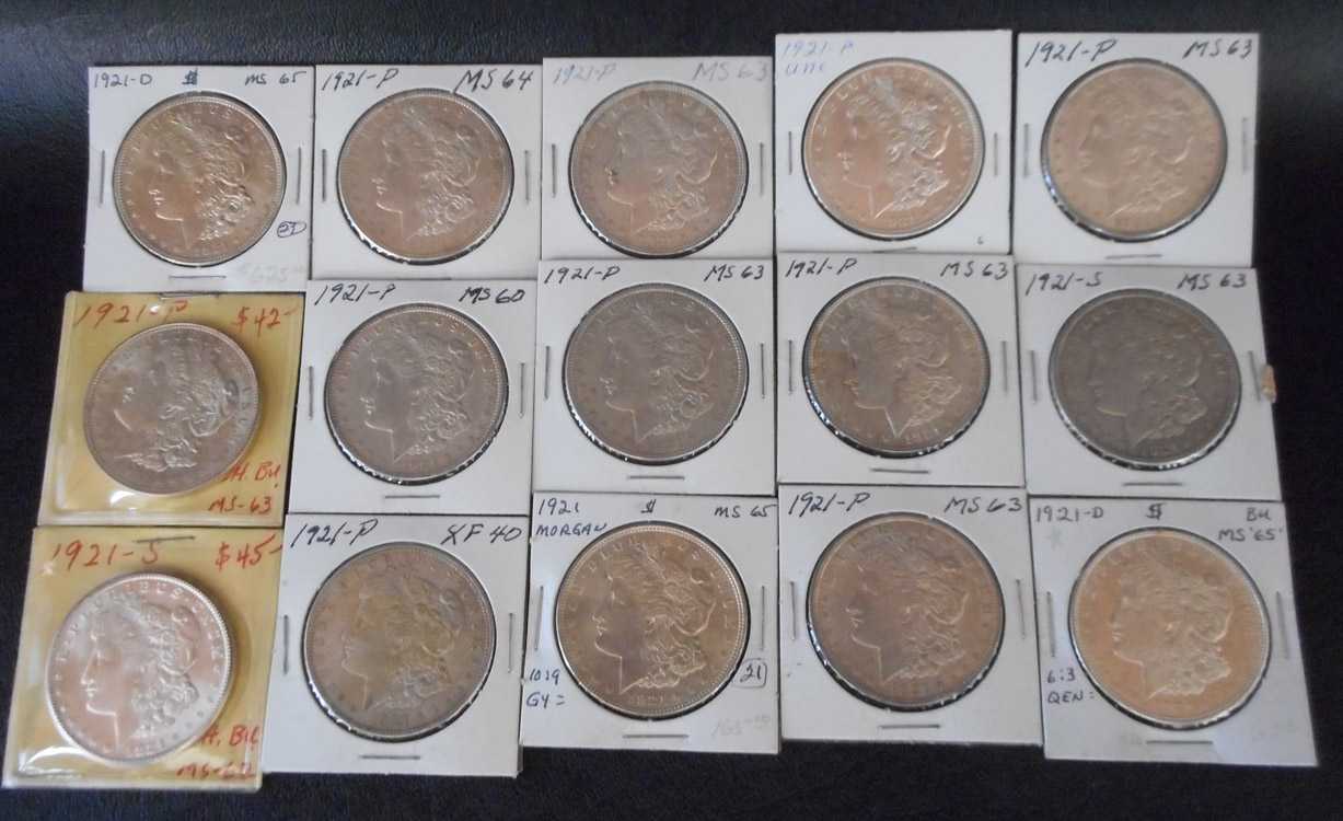 Appraisal: FIFTEEN U S SILVER MORGAN DOLLARS -P -D -S