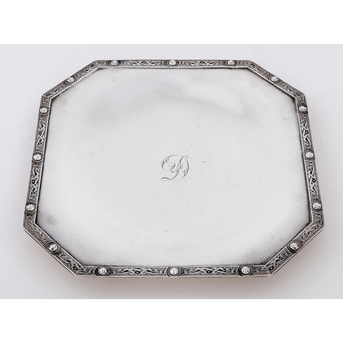 Appraisal: A George VI octagonal footed silver salver with applied border