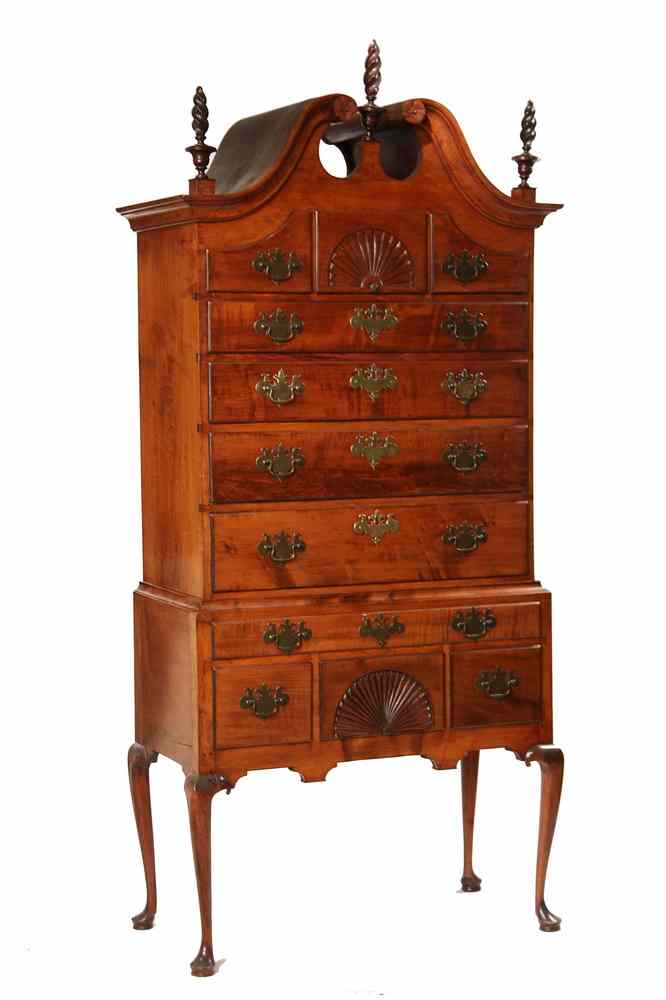 Appraisal: QUEEN ANNE HIGHBOY DRESSER - Period Queen Anne Dresser in