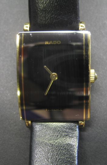 Appraisal: Lady's Rado Florence Wristwatch the rectangular black face without numerals