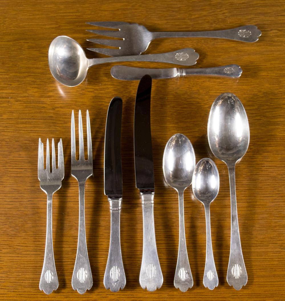 Appraisal: STERLING SILVER FLATWARE SET WITH CASE Stuart Tridid pattern by