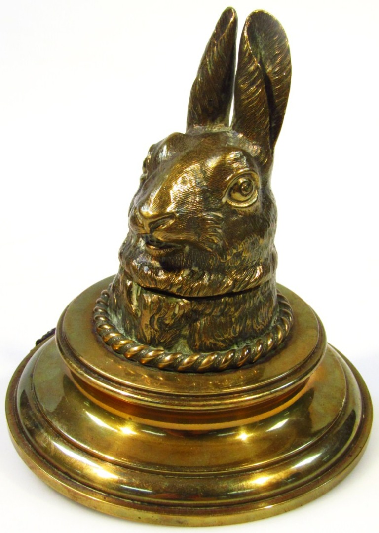 Appraisal: A late thC brass inkwell in the form of a