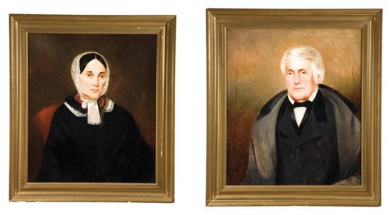 Appraisal: PAIR OF PORTRAITS AMERICAN MID TH CENTURY Oil on canvas