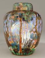 Appraisal: WEDGWOOD FAIRYLAND LUSTRE MALFREY POT Exceptional museum quality Wedgwood Fairyland