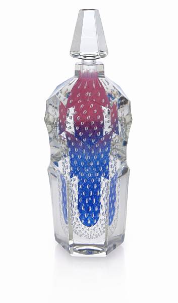 Appraisal: A Steuben Cintra paperweight glass cologne bottle Frederick Carder shape