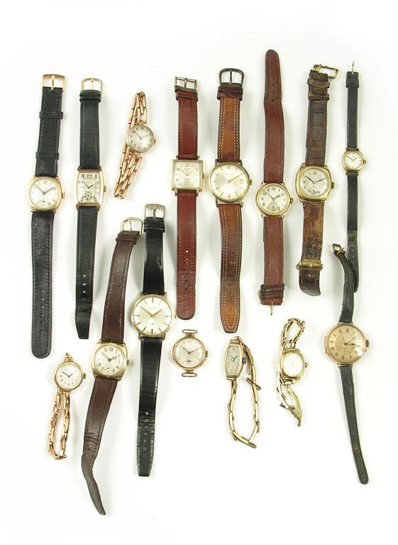 Appraisal: Fifteen ct gold gents and ladies wristwatches