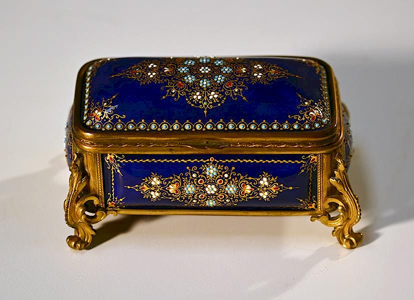 Appraisal: th C French Jewel Casket French th C enamel jewel