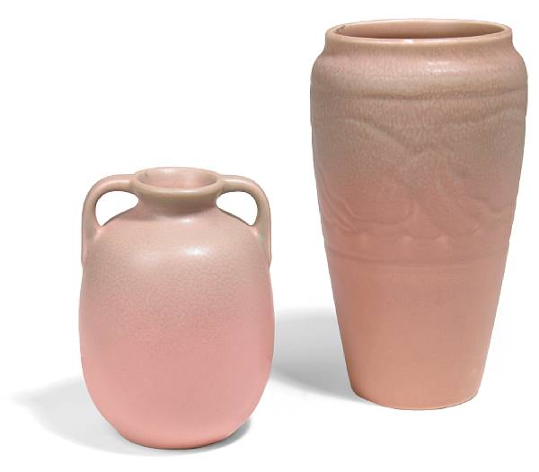 Appraisal: and each with impressed Rookwood marks the two handled vase