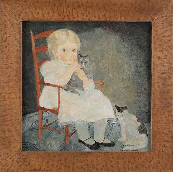 Appraisal: Jeanne Davies American b pair of oil on board portraits