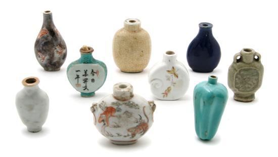 Appraisal: A Collection of Nine Snuff Bottles containing one with faux