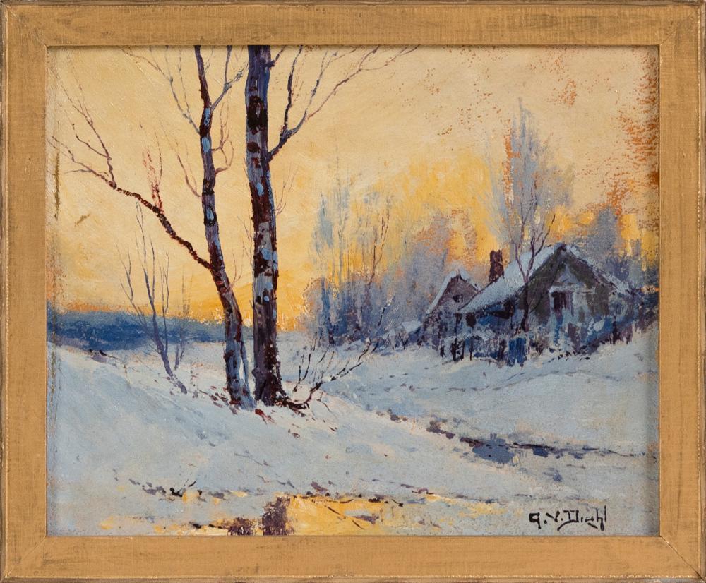 Appraisal: ARTHUR VIDAL DIEHL MASSACHUSETTS NEW YORK ENGLAND - WINTER SUNSET