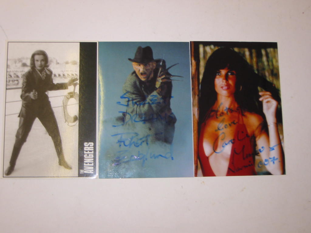 Appraisal: Three signed photographs Robert Englund Freddy Kruger in Nightmare on