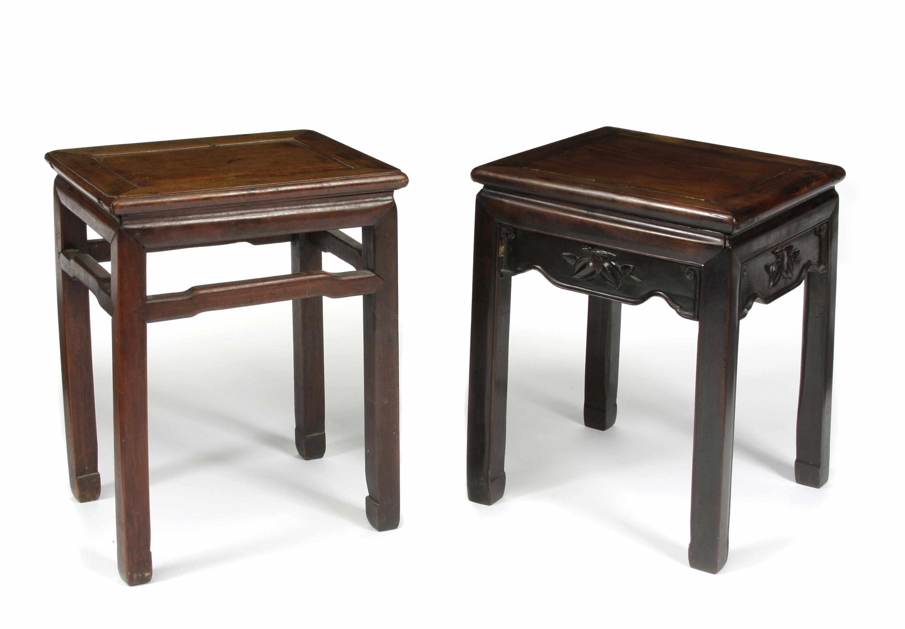 Appraisal: A group of two Chinese hardwood low occasional tables height