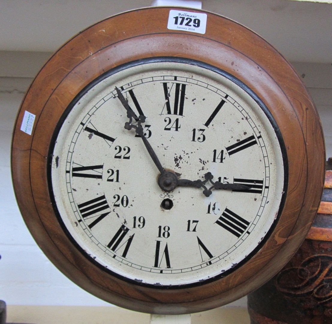 Appraisal: A tole piente wall clock early th century with painted