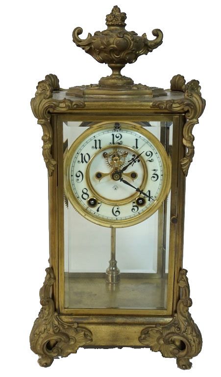 Appraisal: A French Gilt Bronze Mantel Clock A French Gilt Bronze