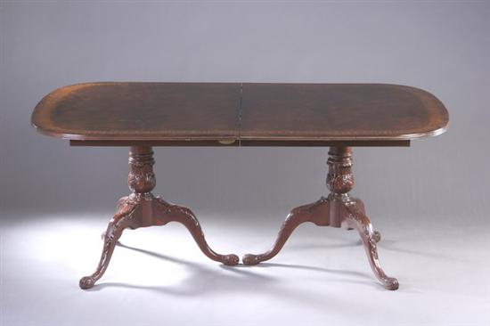 Appraisal: AMERICAN MAHOGANY TWO-PEDESTAL DINING TABLE th century Heritage Furniture Heirloom