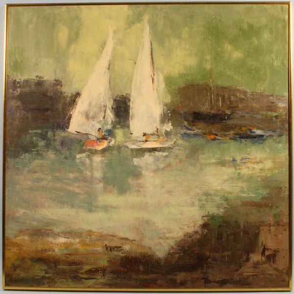 Appraisal: Attributed to Mickelson two sailboats o c circa x x