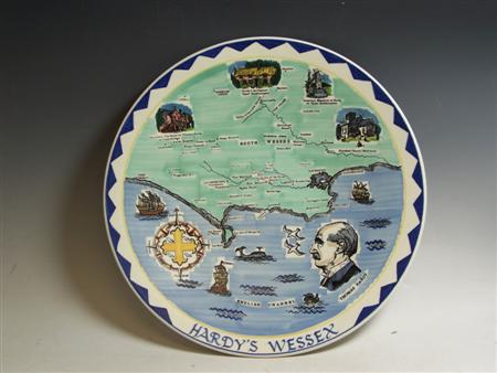 Appraisal: Hardy Thomas Hand made commemorative bowl depicting Hardy's Wessex produced