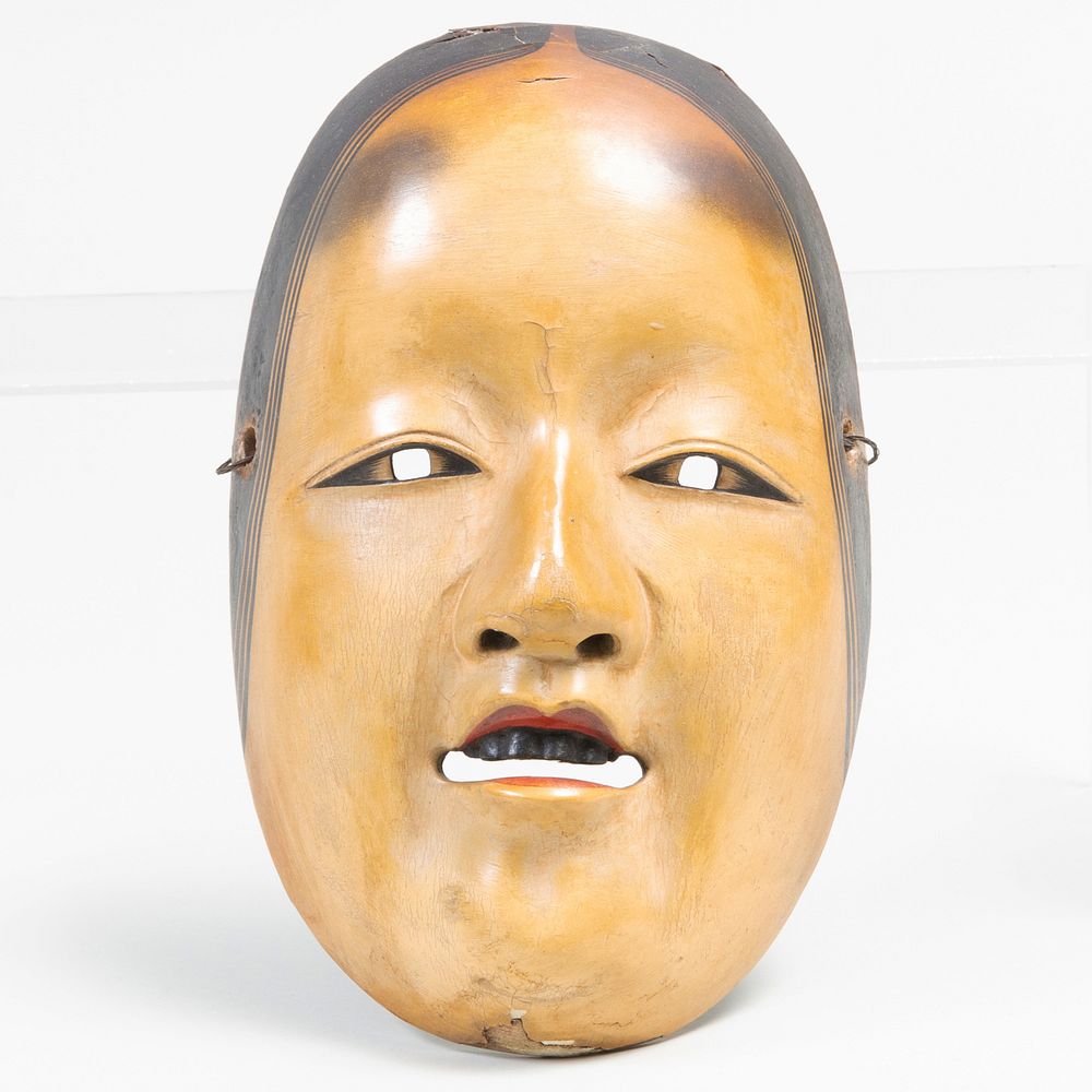 Appraisal: Japanese Lacquer Noh Mask of Ko-omote in high Property from