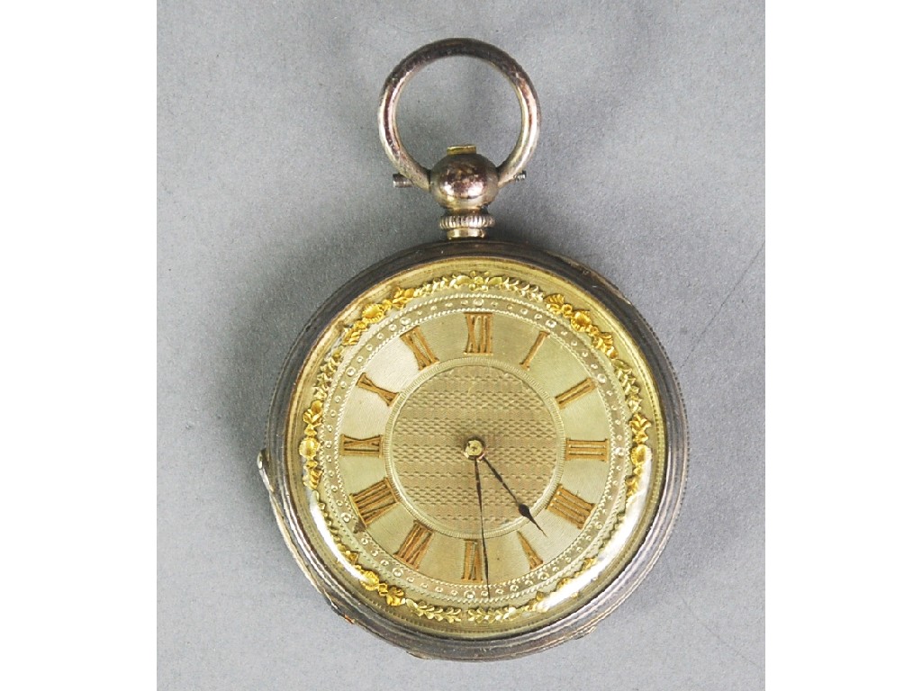 Appraisal: LADY'S LATE NINETEENTH CENTURY 'FINE SILVER' POCKET WATCH with keywind