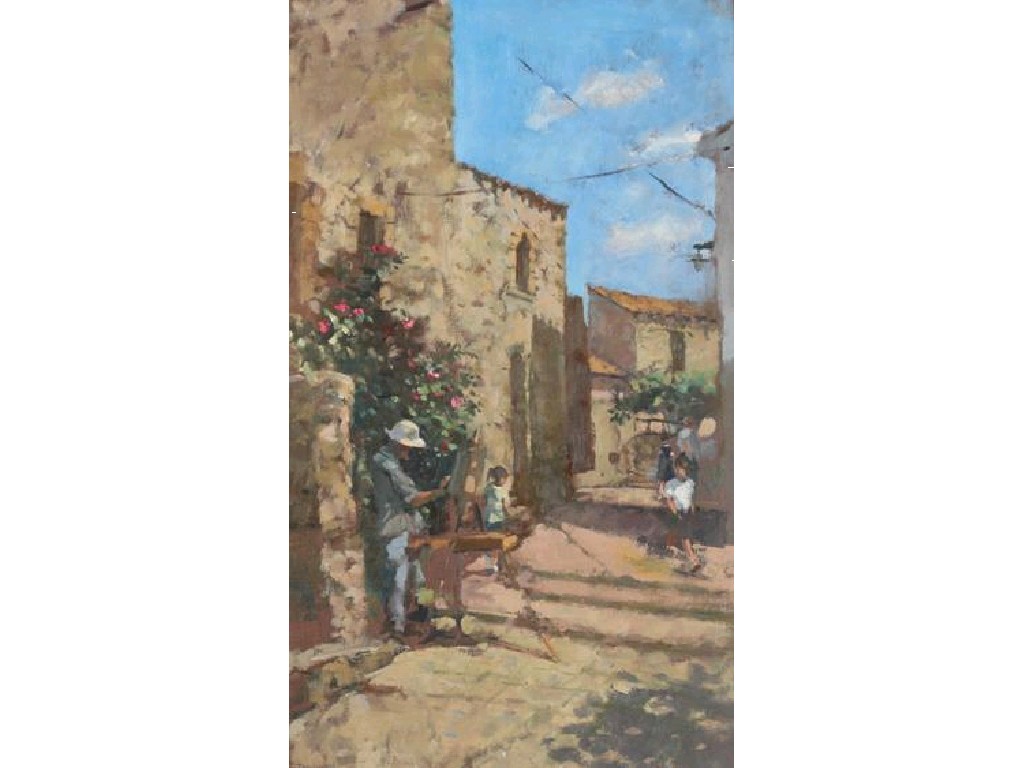 Appraisal: JACQUELINE WILLIAMS Painting in the midday sun Spain monogrammed and