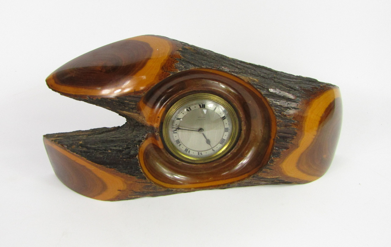 Appraisal: A Regal Mulga Wood mantel clock movement by Armstrong Manchester