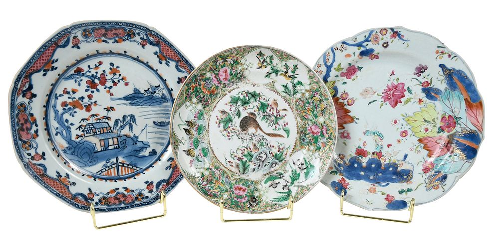 Appraisal: Three Chinese Export Porcelain Plates th th century plate with