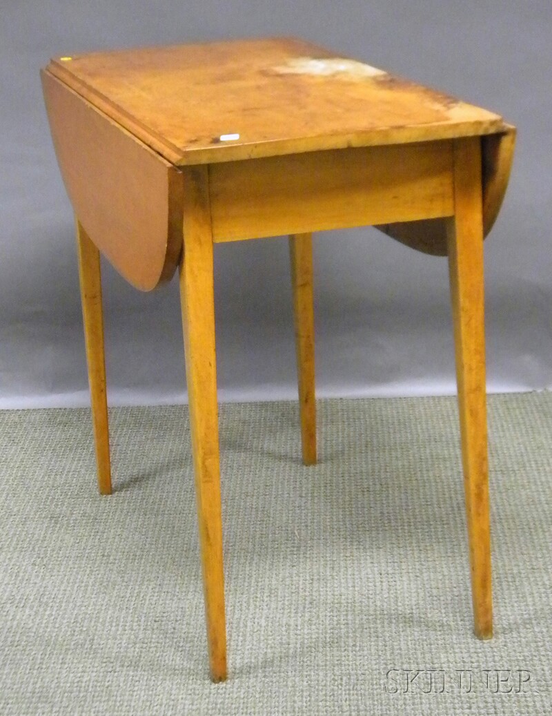 Appraisal: Federal Maple Drop-leaf Pembroke Table and a Pair of Brass